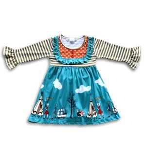 Thanksgiving Pilgrim Holiday Dress Twirl Milk Silk Dress